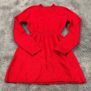Cat & Jack Girls Red sparkly Knit Sweater Dress | Long Sleeve | Size S (6/7)